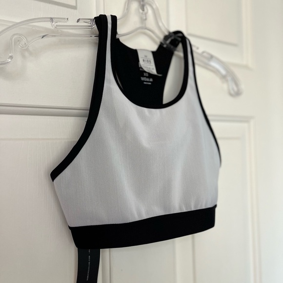NWT Ride Cycle Club 1-2 Racerback Sports Bra 6 / Small / White Black - Picture 5 of 13